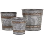 Becki Galvanized Pots - Set of 3