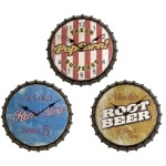 Vintage Bottle Cap Clocks - Set of 3
