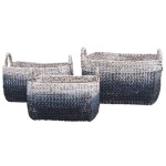 Cascade Woven Water Hyacinth Basket - Set of 3