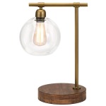Amplitude Glass and Wood Table Lamp