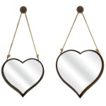 Heart Shape Wall Mirror - Set of 2