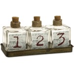 Oscar Glass Bottles in Metal Tray - Set of 4