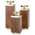 Concepts Eden Wood Candleholders - Set of 3