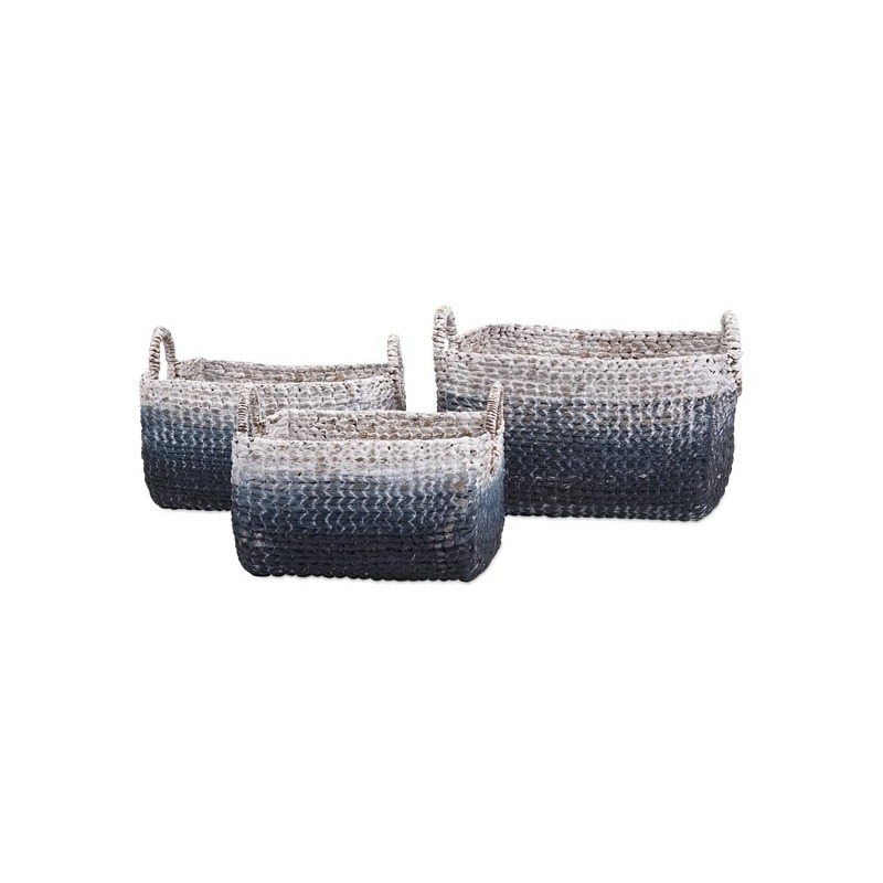 Cascade Woven Water Hyacinth Basket - Set of 3