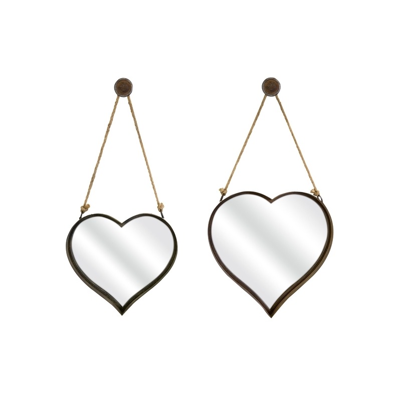 Heart Shape Wall Mirror - Set of 2