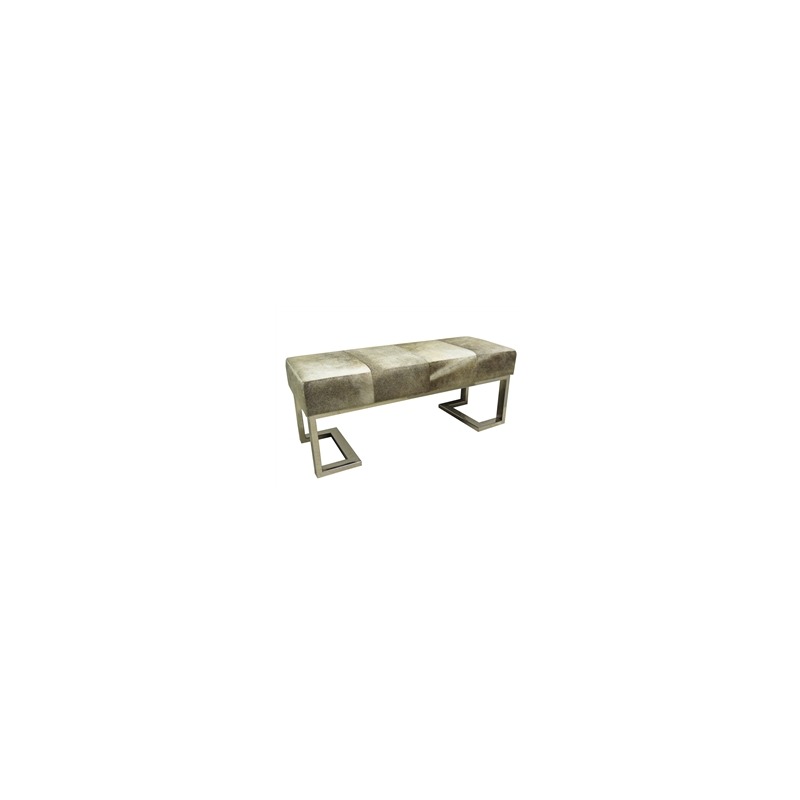 ALAMOS COWHIDE BENCH GREY