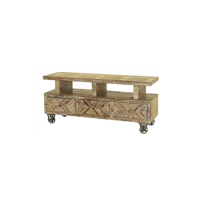 3 DRAWER PLASMA STAND CHEVRON DESIGN