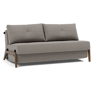 Cubed Queen Size Sleeper Sofa With Dark Wood Legs