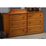 Pecan Tucson Double Dresser six drawers