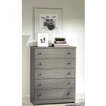 Gray Five Drawer Chest