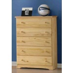 Natural Ponderosa Five Drawer Chest