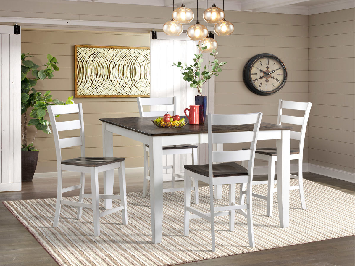 Kona 5 PC Dining Set KATA5454GGWHC+BS669WGWHK24x4 by Intercon at