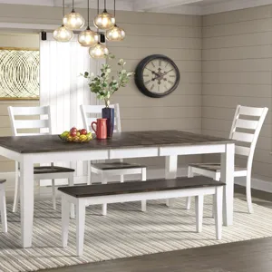 Kona Dining Bench Gray and White