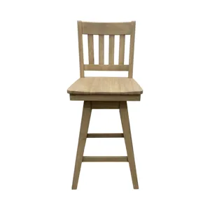 Wooden Barstools Wooden Barstool w-Slat Back Natural