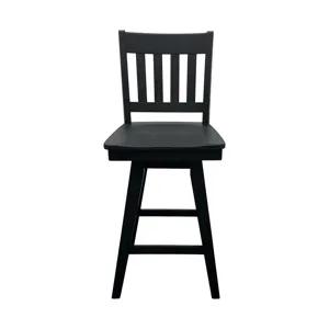 Wooden Barstools Wooden Barstool w-Slat Back Black