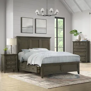 San Mateo King Storage Bed Gray