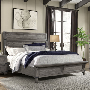 Forge King Bed Brushed Steel