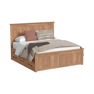 Oak Park King Captain's Bed w Drawers Taupe