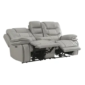 Cody Dual-Power Loveseat Light Gray