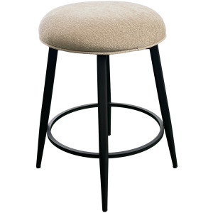 Metal Base Barstools Metal Base Barstool w-Backless Seat Champagne Fabric