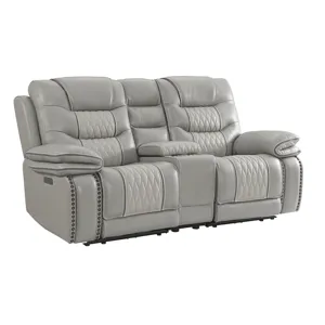 Cody Dual-Power Loveseat Light Gray