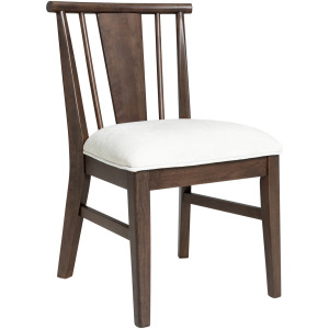 West End Spindle Chair Ivory Saddle Brown