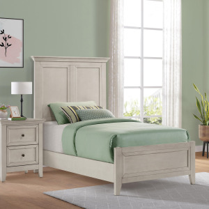 San Mateo Twin Storage Bed - Rustic White