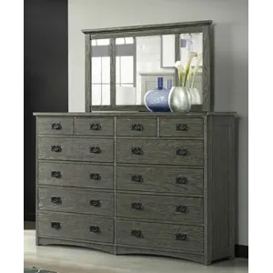 Oak Park 12 Drawer Dresser & Miror