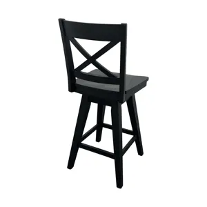 Wooden Barstools Wooden Barstool w Back Black