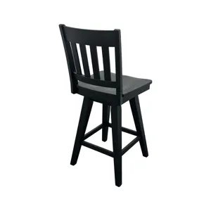 Wooden Barstools Wooden Barstool w-Slat Back Black