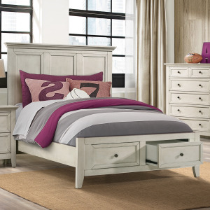 San Mateo Youth Full Storage Bed Rustic White