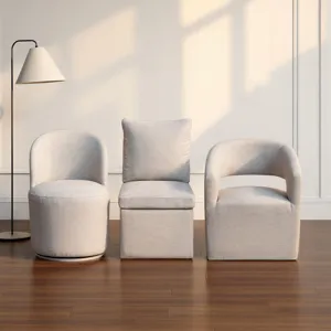 Upholstered Dining Chairs Uph Dining Chair Curved Back Modern Cream