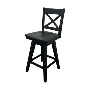 Wooden Barstools Wooden Barstool w Back Black