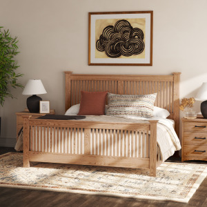 Oak Park King Slat Bed Taupe