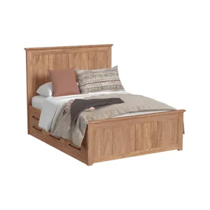 Oak Park Queen Captain's Bed w Drawers Taupe