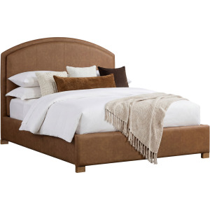 Jackson Uph Queen Bed Brown PU Leather