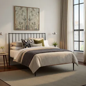 Metal Beds Transitional Queen Metal Bed
