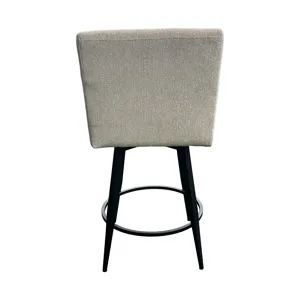 Metal Base Barstools Metal Base Barstool w-Parsons Seat Champagne Fabric