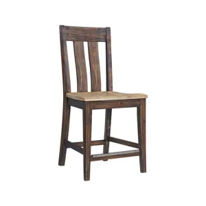 Barstool w/Wood Seat, Driftwood & S