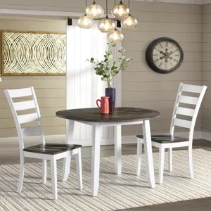 Kona Drop Leaf Table Gray and White