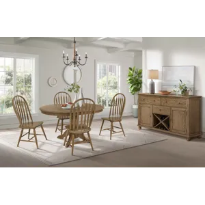 Colonial Oak Round Pedestal Table