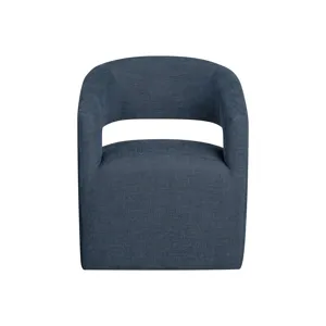 Upholstered Dining Chairs Uph Dining Chair Curved Open Back Denim