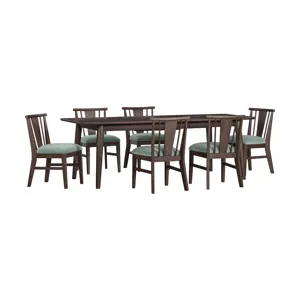 West End Spindle Chair Sage Green Saddle Brown
