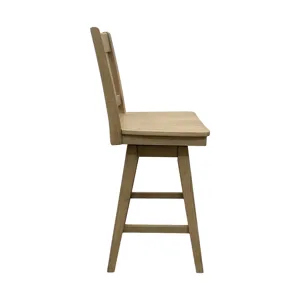 Wooden Barstools Wooden Barstool w-Slat Back Natural