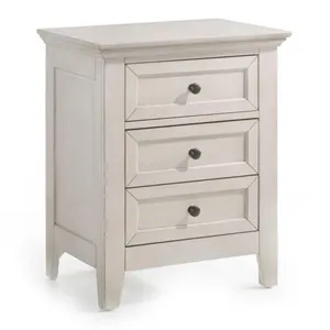 3 Drawer Nightstand, White