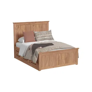 Oak Park Queen Captain's Bed w Drawers Taupe