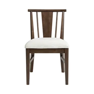 West End Spindle Chair Ivory Saddle Brown