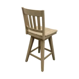 Wooden Barstools Wooden Barstool w-Slat Back Natural