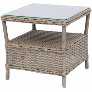Dixie Outdoor Chairside Table w/Glass