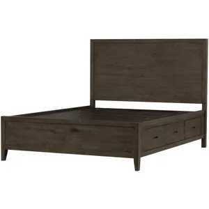 Norwich Queen Panel Storage Bed Dark Rustic Oak